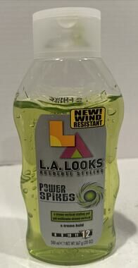 LA Looks power spikes x treme Hold Level 12 Hair Gel 20oz Green